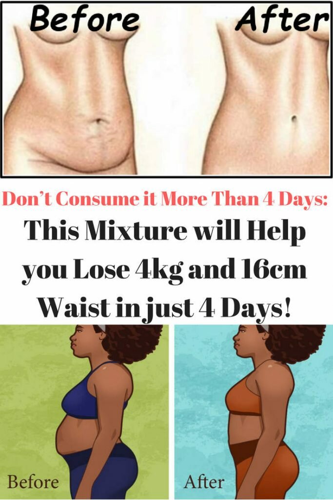 Don’t Consume It More Than 4 Days: This Mixture Will Help You Lose 4 Kg And 16 Cm Waist In Just 4 Days